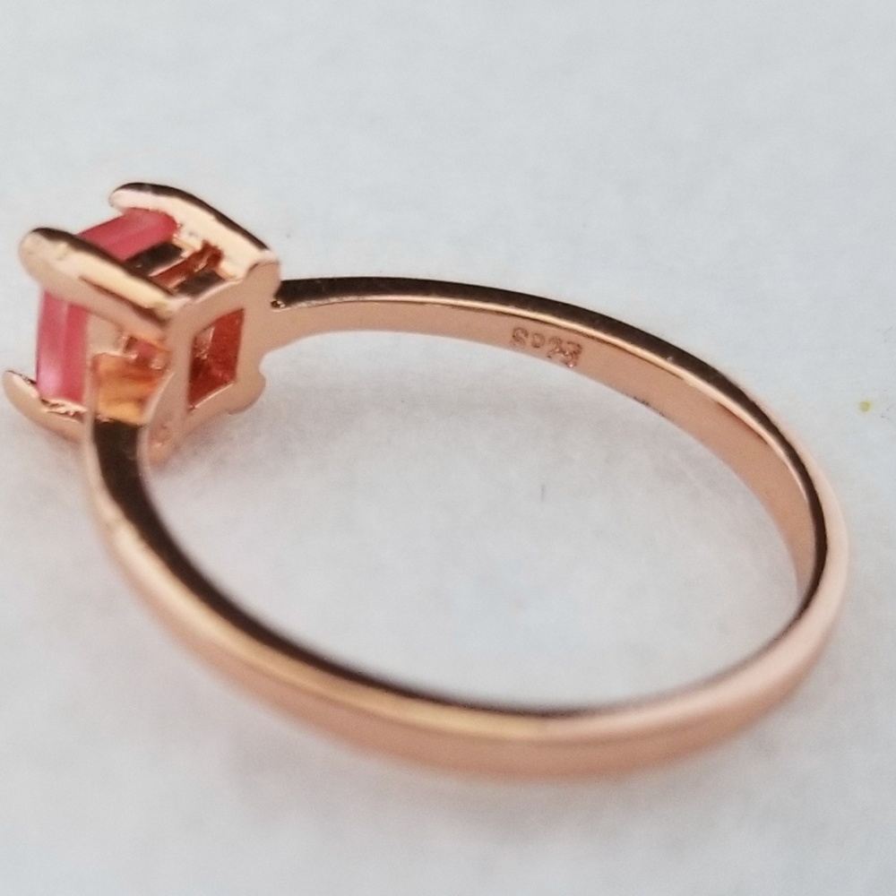 Delicate Rose Gold & Pink Opal Ring - Picture 6 of 8